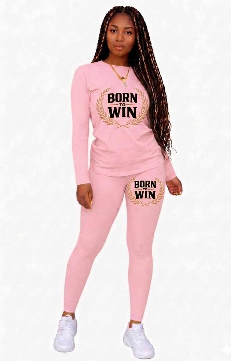 Women 2pc Legging set_Long Sleeve (Born to Win)