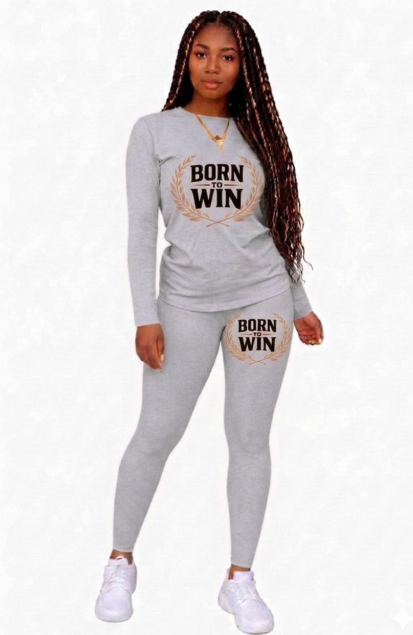 Women 2pc Legging set_Long Sleeve (Born to Win)