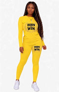 Women 2pc Legging set_Long Sleeve (Born to Win)